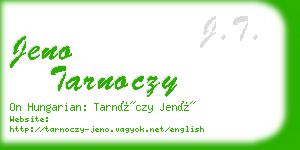 jeno tarnoczy business card